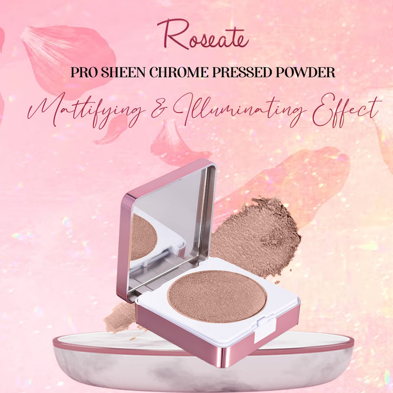 Roseate Pro Sheen- Chrome Pressed Powder