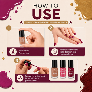 Cute Coats Nail Paint Combo Pack of 3 - The Roseate Combo