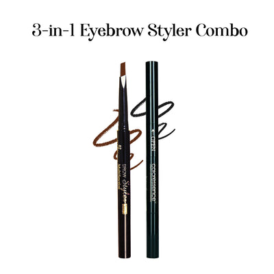 Eye Brow Styler 3 In 1 Multifunction (Combo of Black & Dark Brown)
