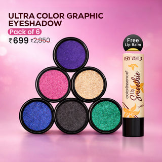 Buy Ultra Color Graphic Eyeshadow (Pack of 6) + a FREE Lip Smoothie worth ₹160