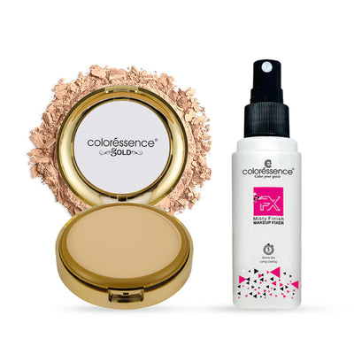 Long Hour Makeup Stay Combo- Compact Powder+ Fixing Spray