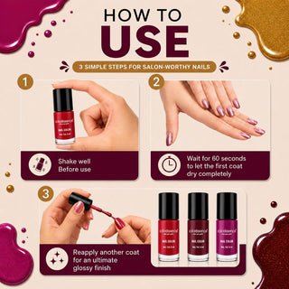The Din Shagna Da Combo Pack of 3 - Cute Coats Nail Paints