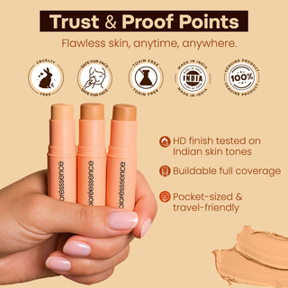 Foundation Panstick - Full Coverage Conceal Cover Brightener Blur Effect