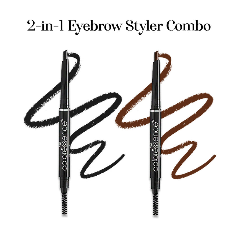 2-in-1 Eyebrow Styler Combo(Black + Brown)