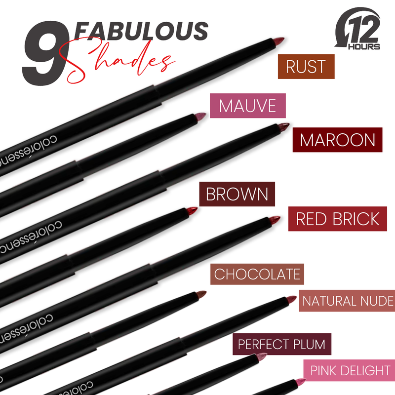 Buy All 9 Shades of Lip Liner Pencil (Rust, Mauve, Maroon, Brown, Red ...