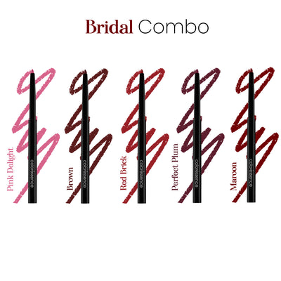 The Versatile Combo - Lip Liner Pencils (Combo of 5 Bold, Bright & Nude Shades)