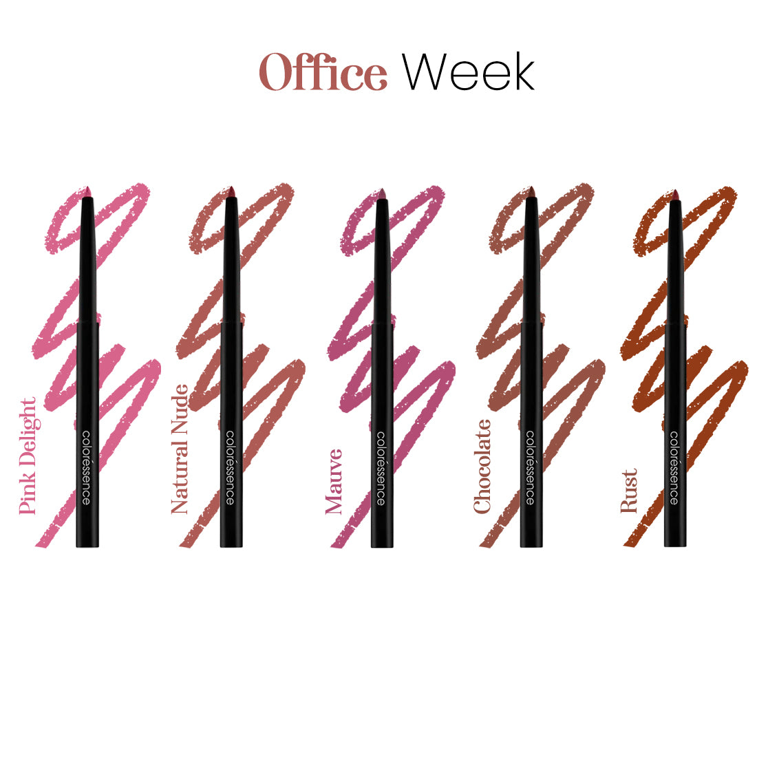 The Versatile Combo Lip Liner Pencils of 5 Bold, Bright & Nud