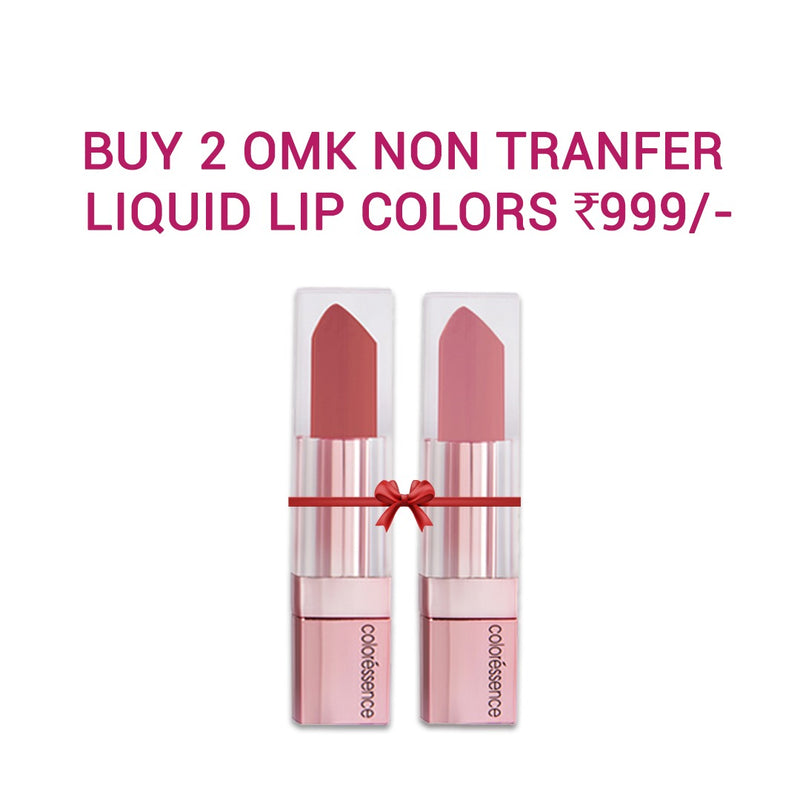 OMK Non Tranfer Liquid Lip Color Combo of 2