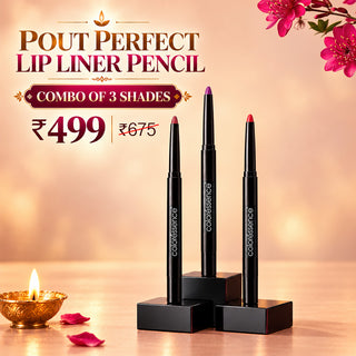 The Fuller Pout Combo - Lip Liner Pencil (Combo of 3 Bold, Nude & Festive Shades)
