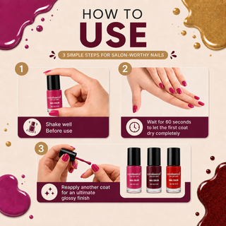 The Din Shagna Da Combo Pack of 3 - Cute Coats Nail Paints