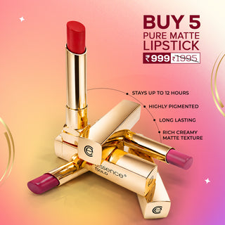 Pure Matte Waterproof Premium Lipstick Collection – Combo of 5
