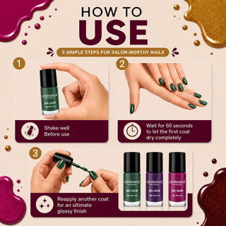 The Wild N Free Combo Pack of 3 - Cute Coats Nail Paints
