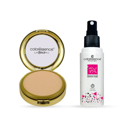 Long Hour Makeup Stay Combo- Compact Powder+ Fixing Spray